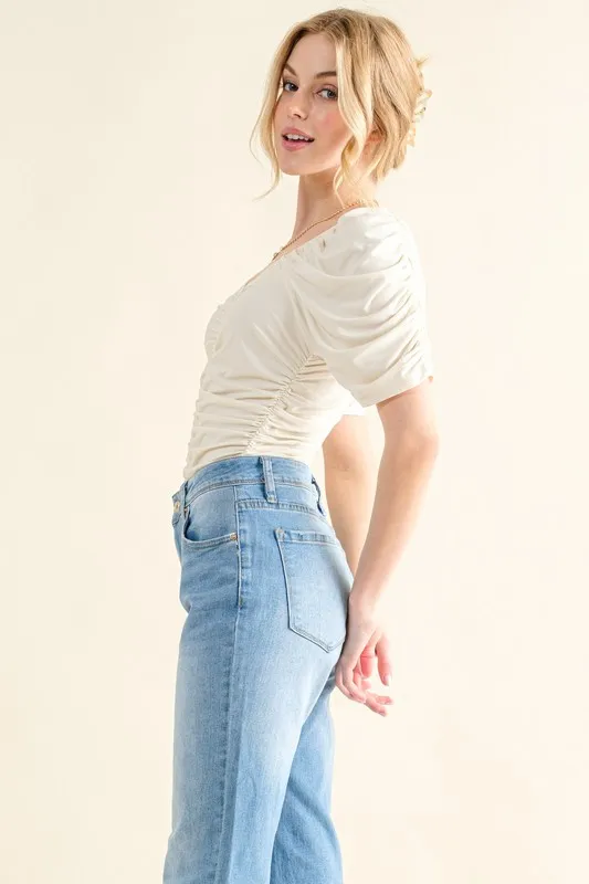 And The Why Buttery Soft Ruched Detailed Jersey Bodysuit - Image 3