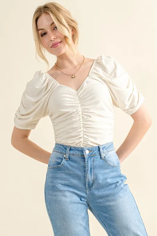 And The Why Buttery Soft Ruched Detailed Jersey Bodysuit - Image 4