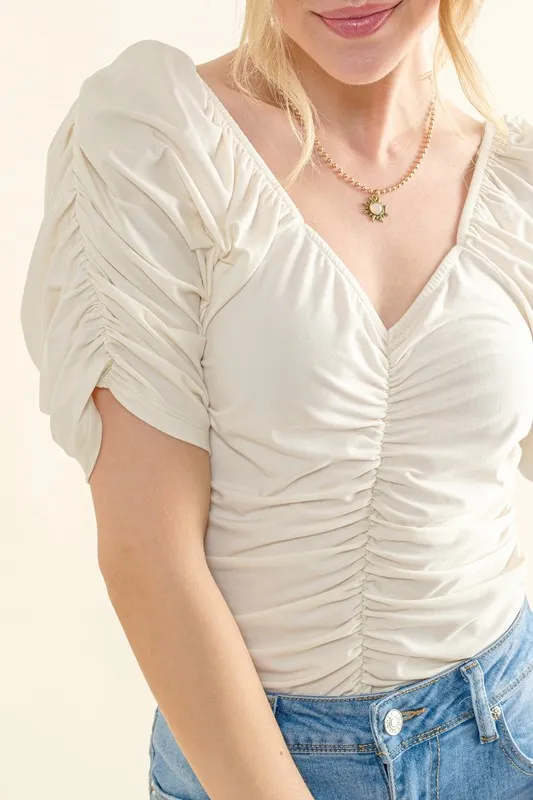 And The Why Buttery Soft Ruched Detailed Jersey Bodysuit - Image 7