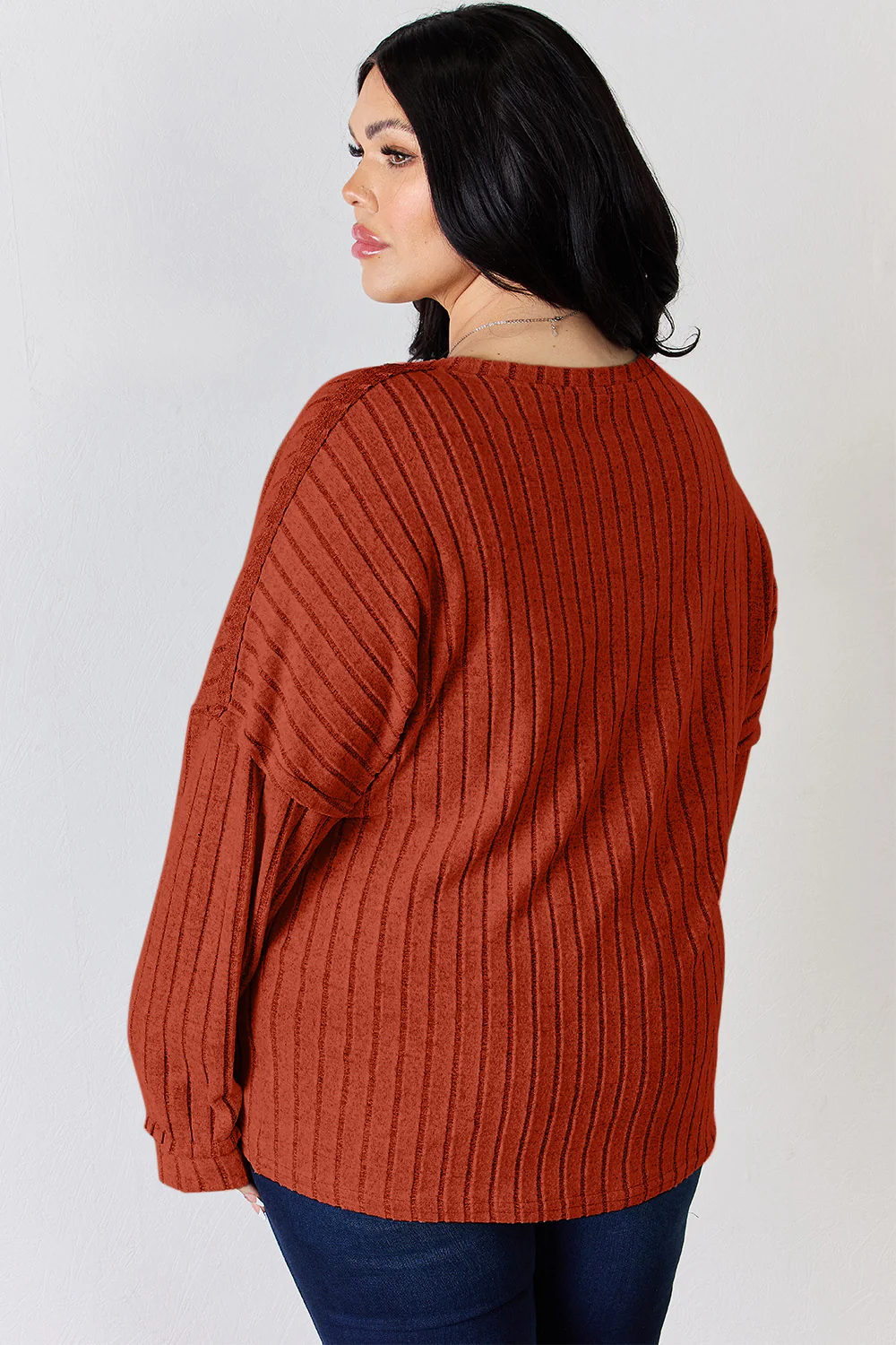 Basic Bae Full Size Ribbed Half Button Long Sleeve T-Shirt - Image 7