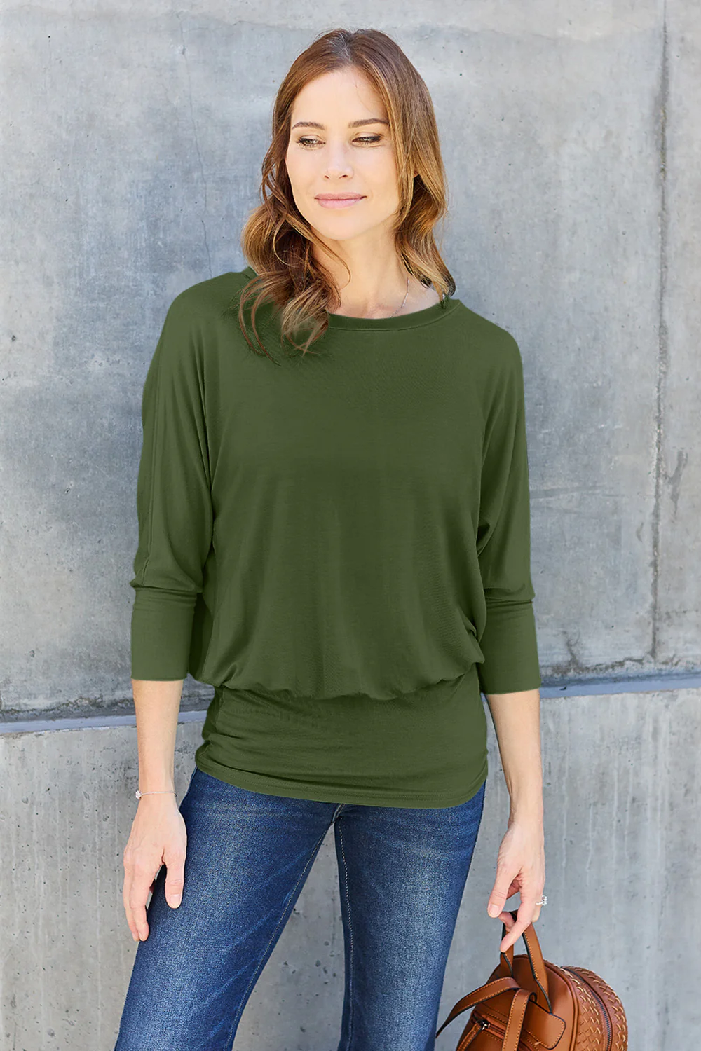 Basic Bae Full Size Round Neck Batwing Sleeve Top - Image 10