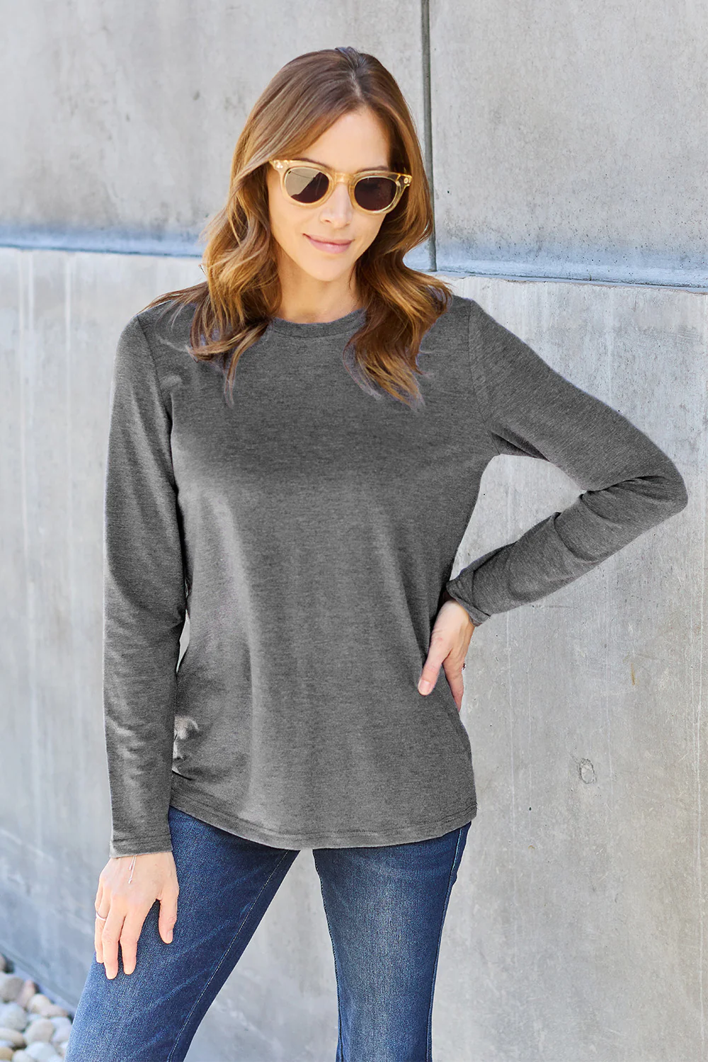 Basic Bae Full Size Round Neck Long Sleeve Top - Image 12