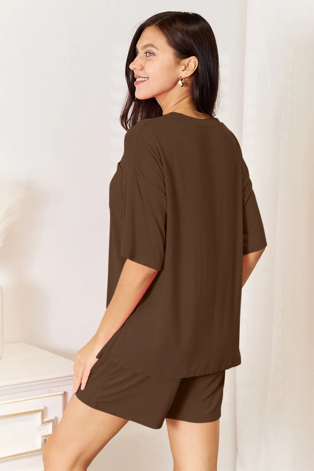 Basic Bae Full Size Soft Rayon Half Sleeve Top and Shorts Set - Image 10