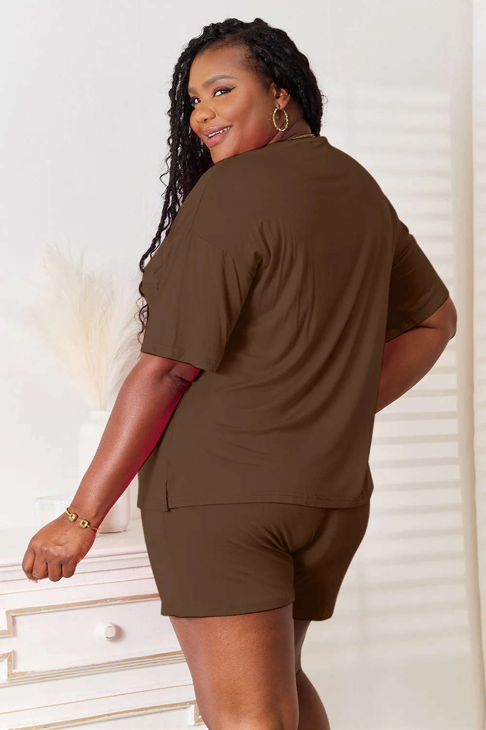 Basic Bae Full Size Soft Rayon Half Sleeve Top and Shorts Set - Image 12