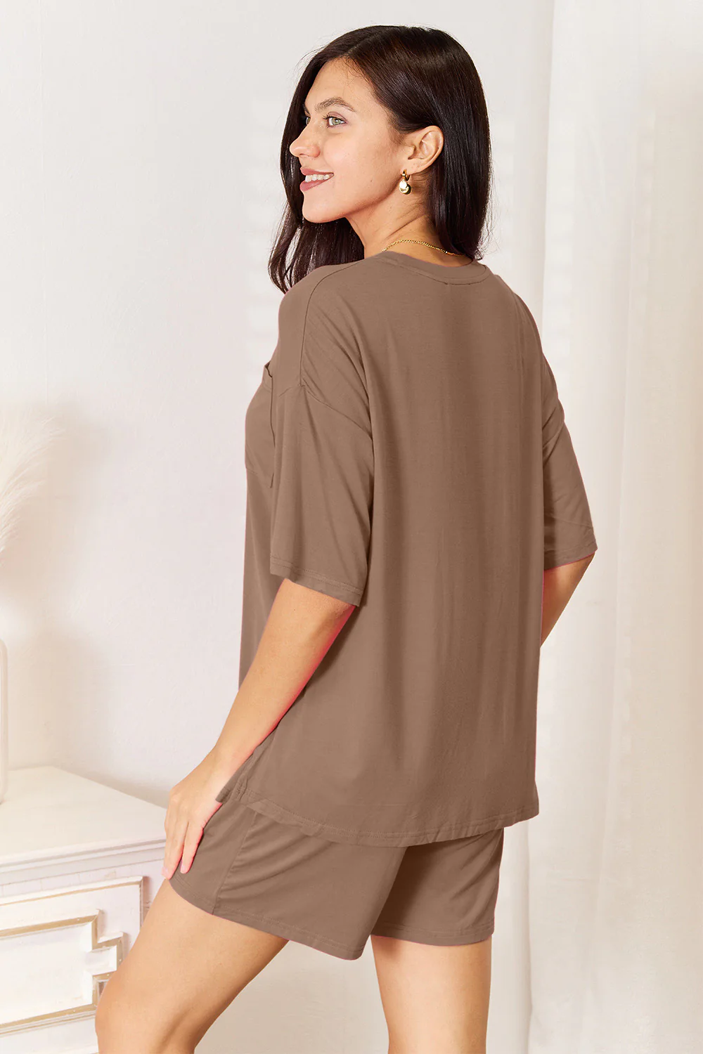 Basic Bae Full Size Soft Rayon Half Sleeve Top and Shorts Set - Image 14