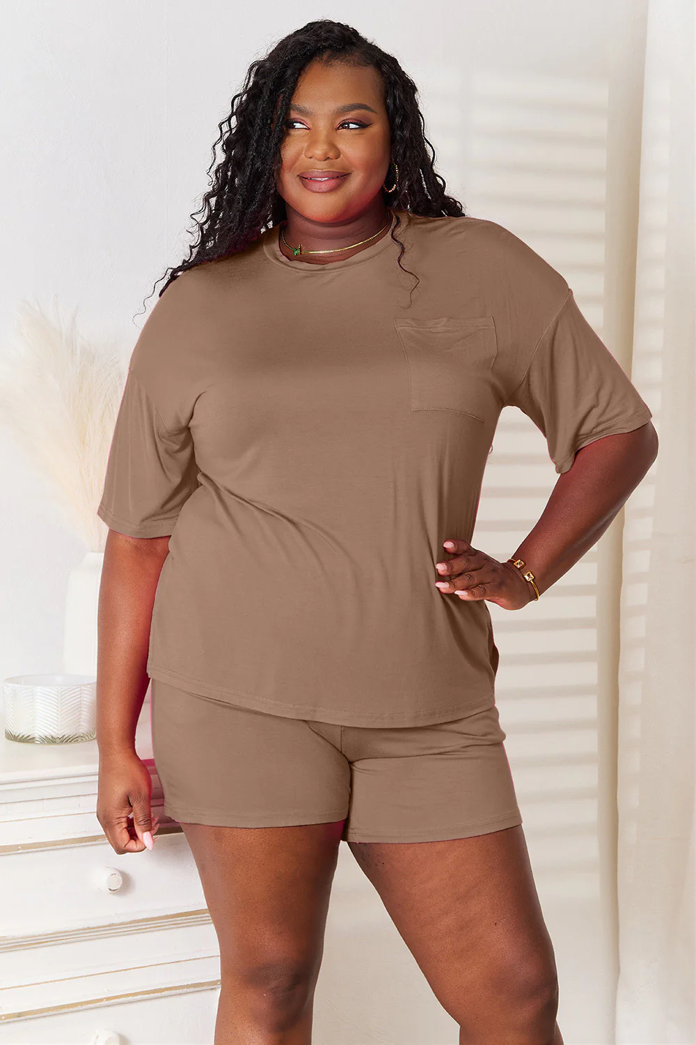 Basic Bae Full Size Soft Rayon Half Sleeve Top and Shorts Set - Image 15