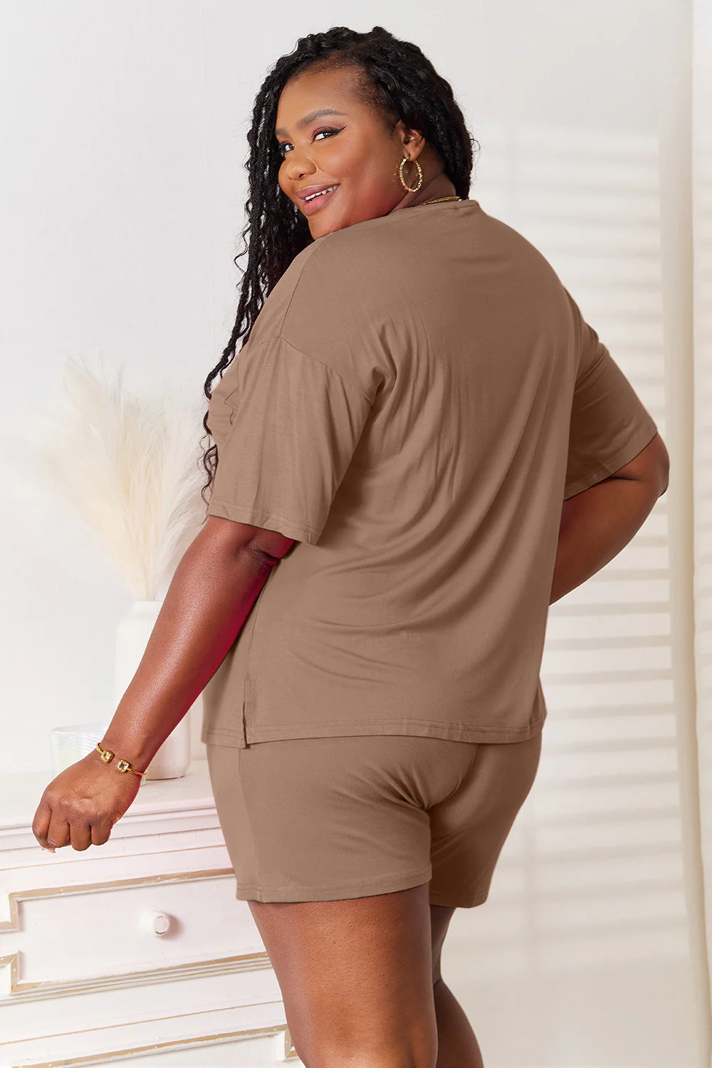 Basic Bae Full Size Soft Rayon Half Sleeve Top and Shorts Set - Image 16