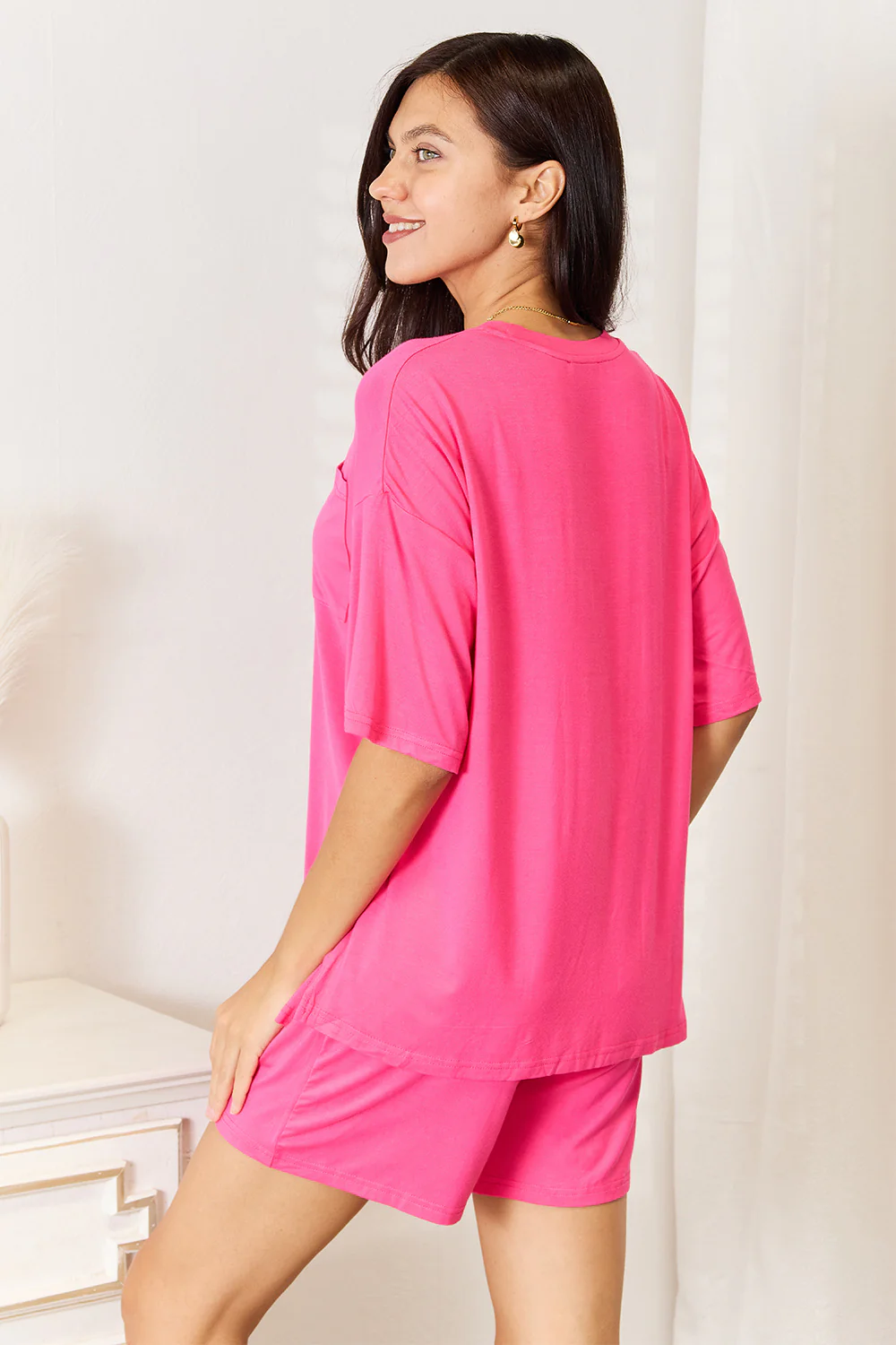 Basic Bae Full Size Soft Rayon Half Sleeve Top and Shorts Set - Image 19