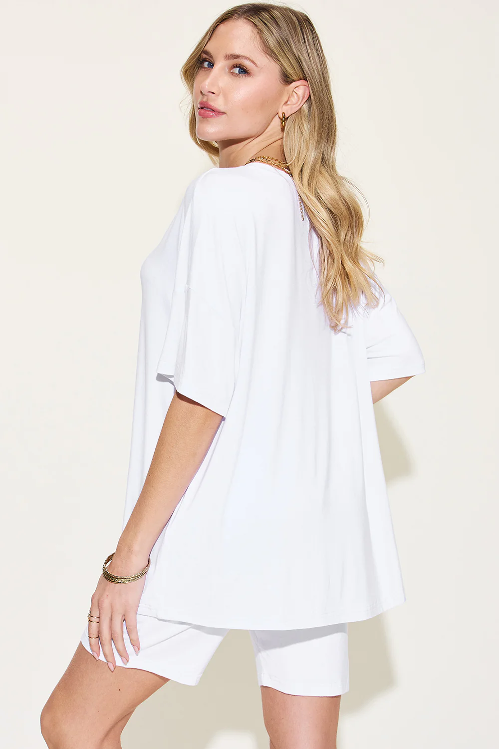 Basic Bae Full Size V-Neck Drop Shoulder T-Shirt and Shorts Set - Image 15