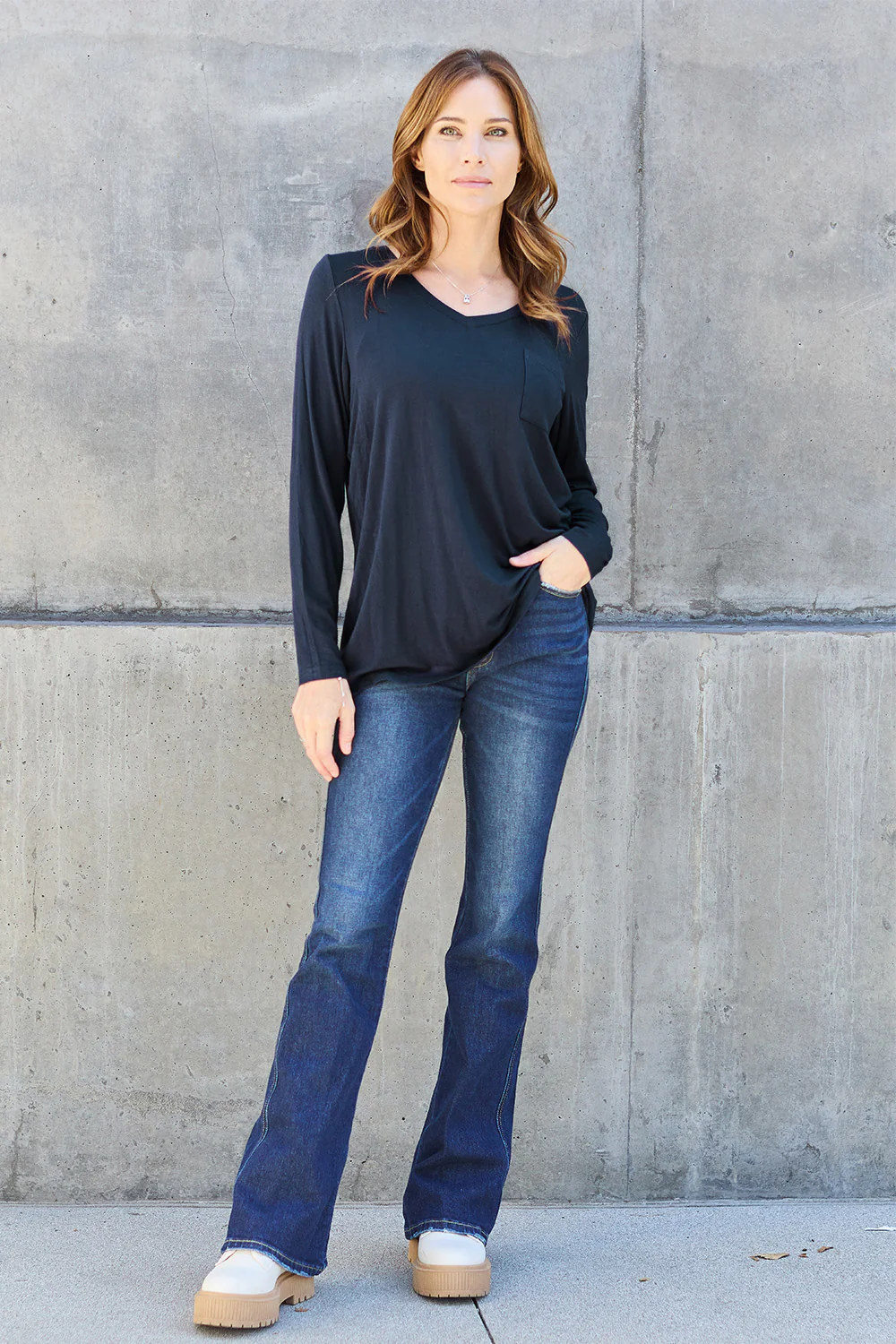Basic Bae Full Size V-Neck Long Sleeve Top - Image 19