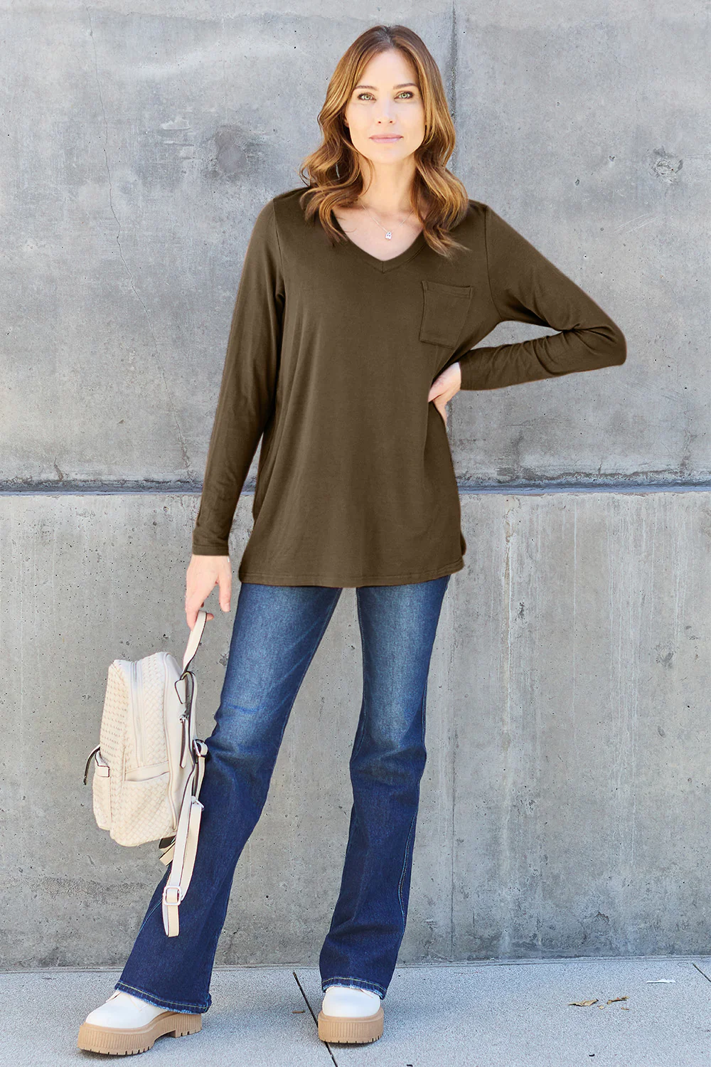 Basic Bae Full Size V-Neck Long Sleeve Top - Image 5