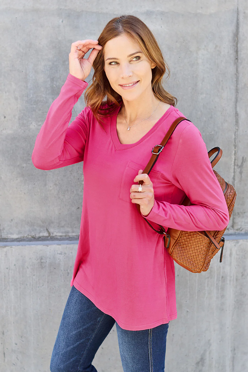Basic Bae Full Size V-Neck Long Sleeve Top - Image 8