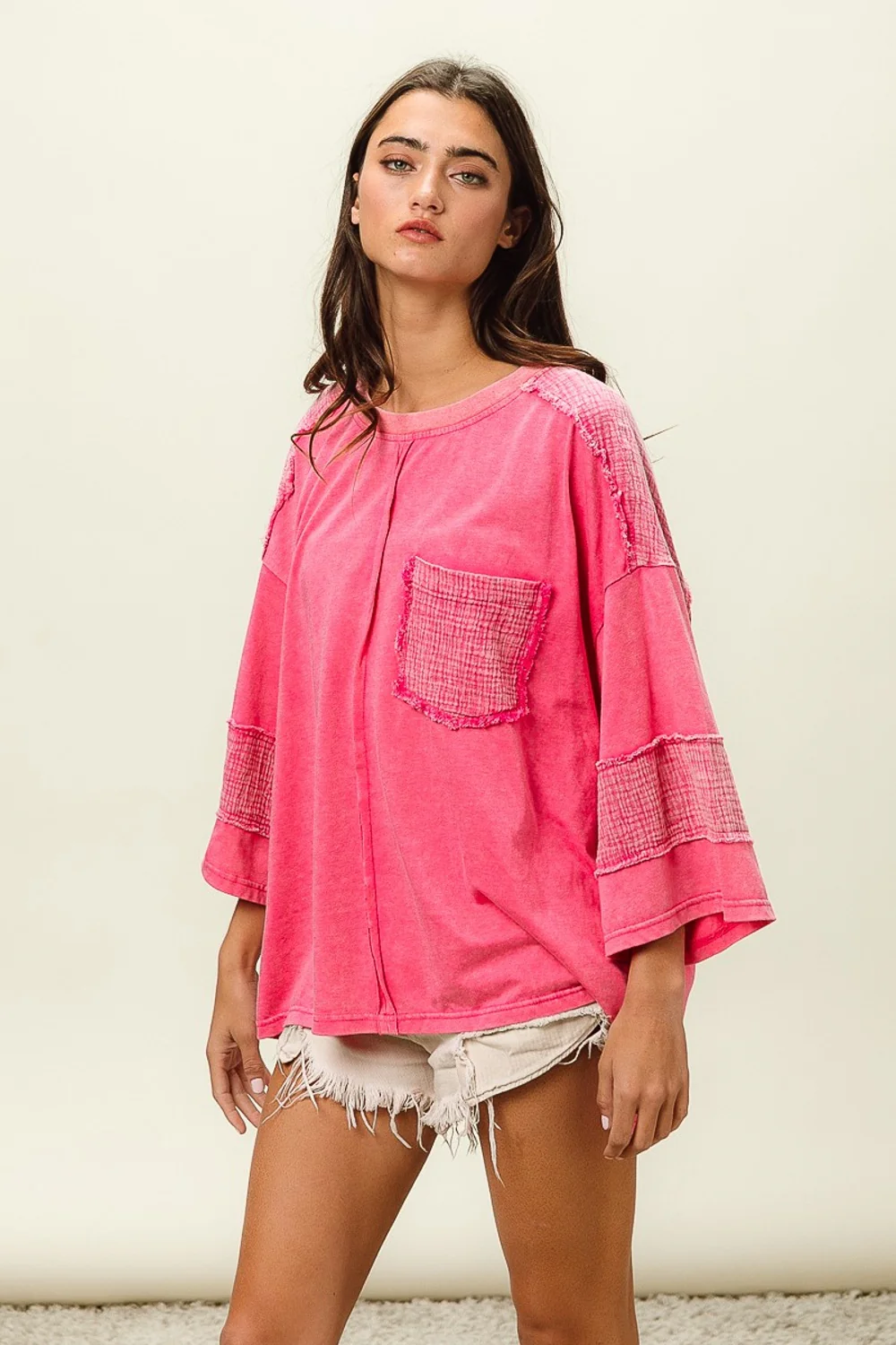 BiBi High-Low Washed T-Shirt - Image 3