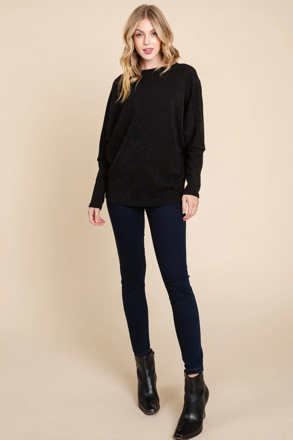 BOMBOM Drop Shoulder Long Sleeve Knit Top - Image 5