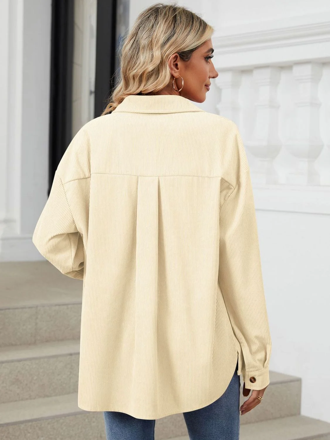 Button Up Long Sleeve Shirt with Breast Pockets - Image 24