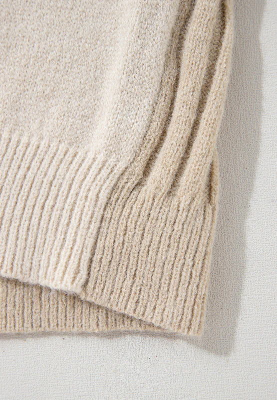 Cable-Knit Color Block Round Neck Sweater - Image 11