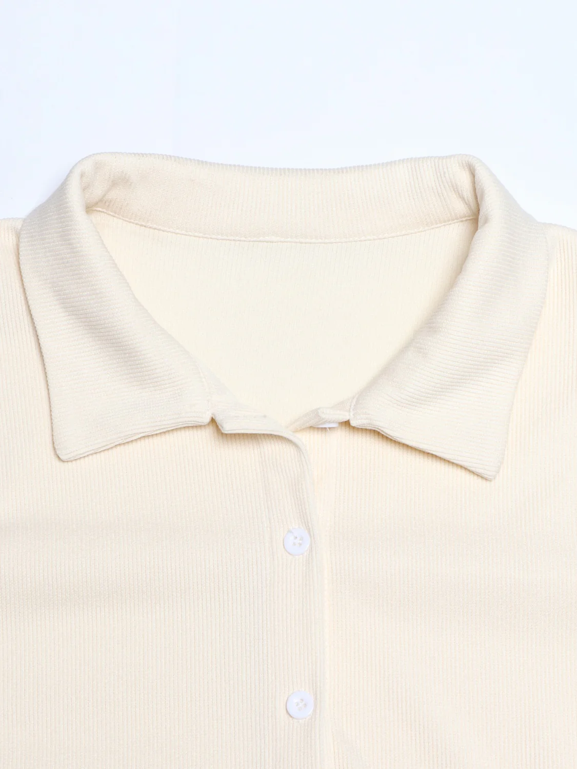 Collared Neck Long Sleeve Top and Drawstring Pants Set - Image 13