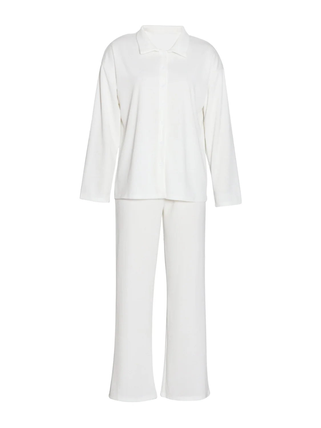 Collared Neck Long Sleeve Top and Drawstring Pants Set - Image 8