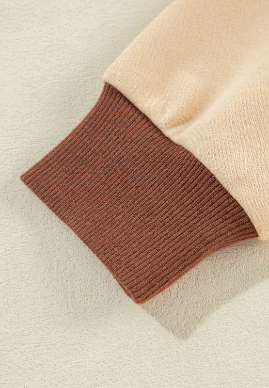 Color Block Johnny Collar Long Sleeve Sweatshirt - Image 21