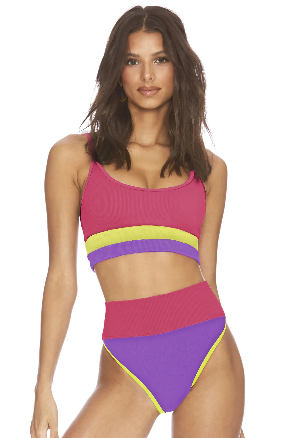 Color Block Spaghetti Strap Two-Piece Swim Set - Image 8