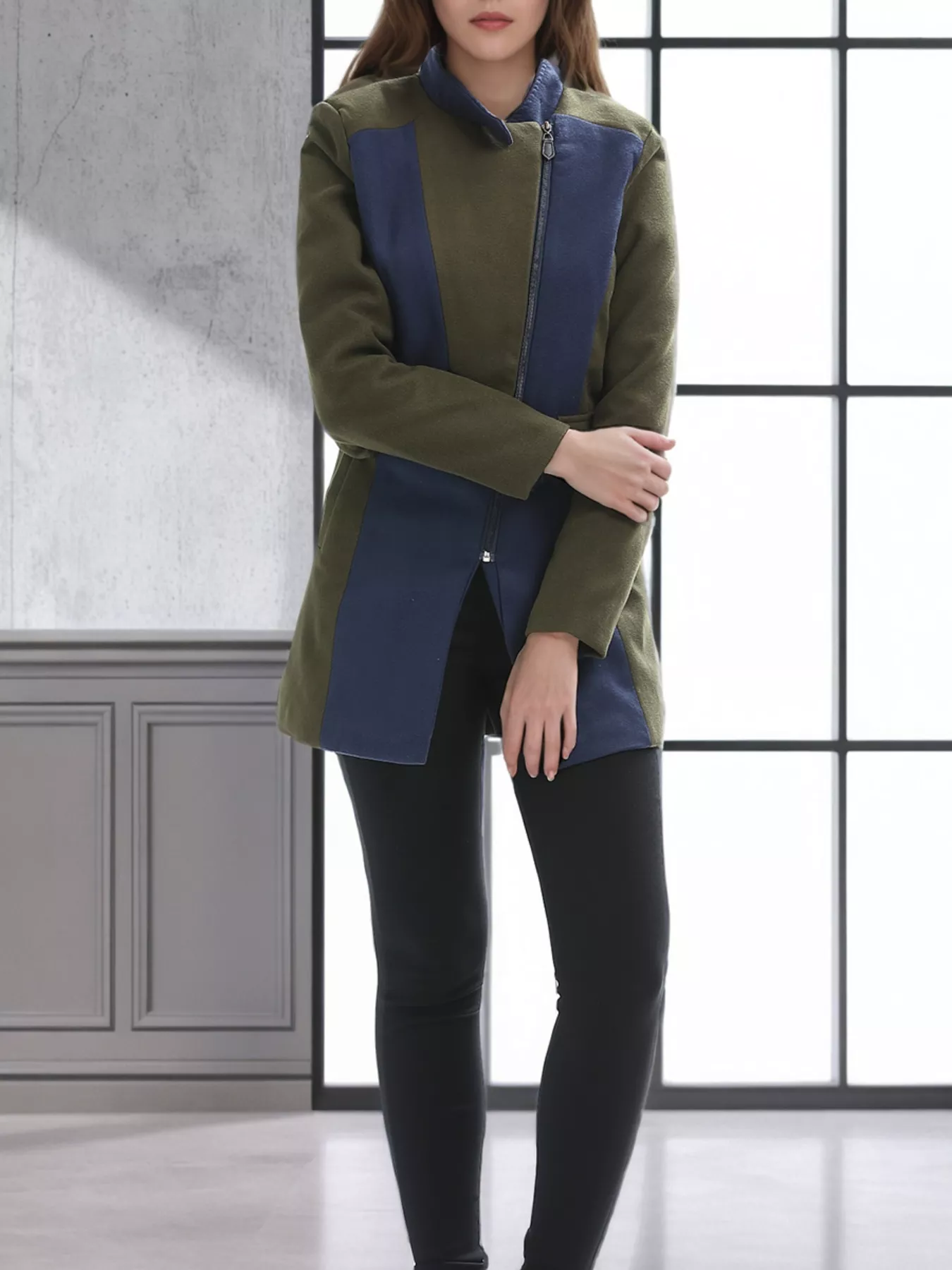 Color Block Zip Up Outerwear - Image 4