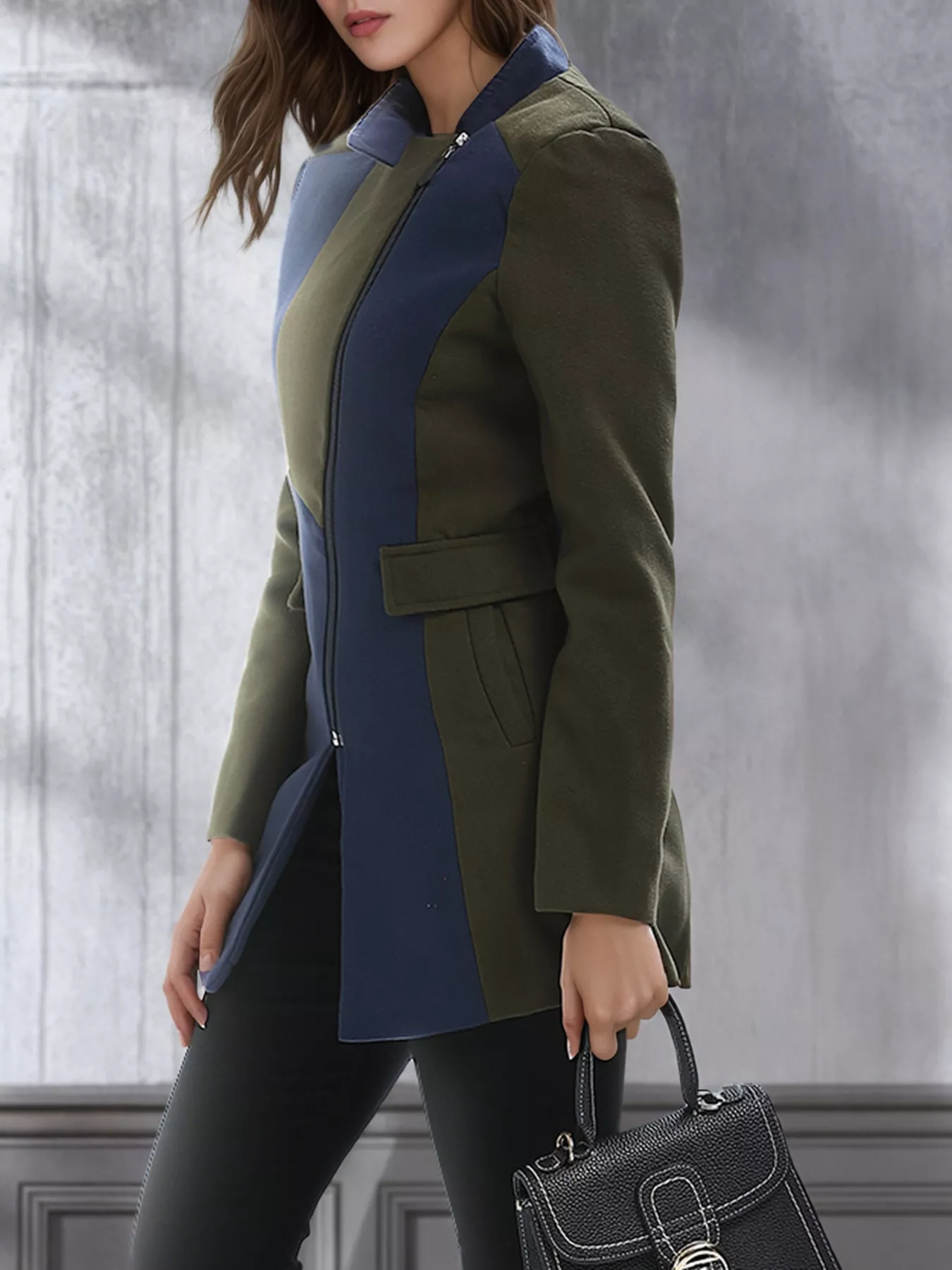 Color Block Zip Up Outerwear - Image 5