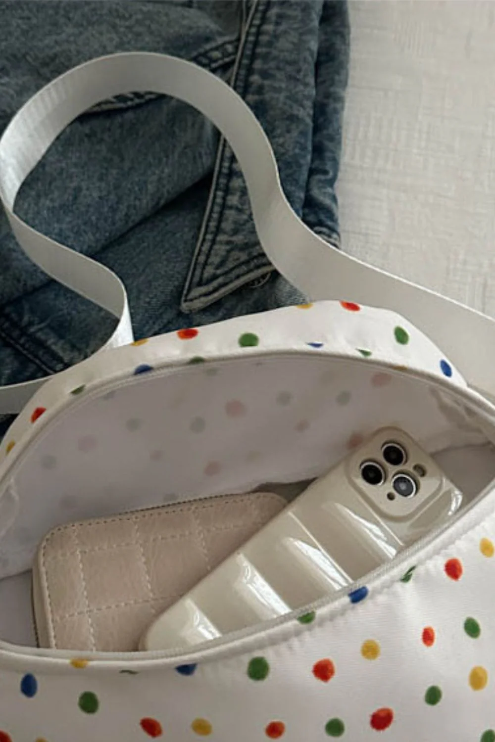 Contrast Polka Dot Crossbody Bag - Image 3