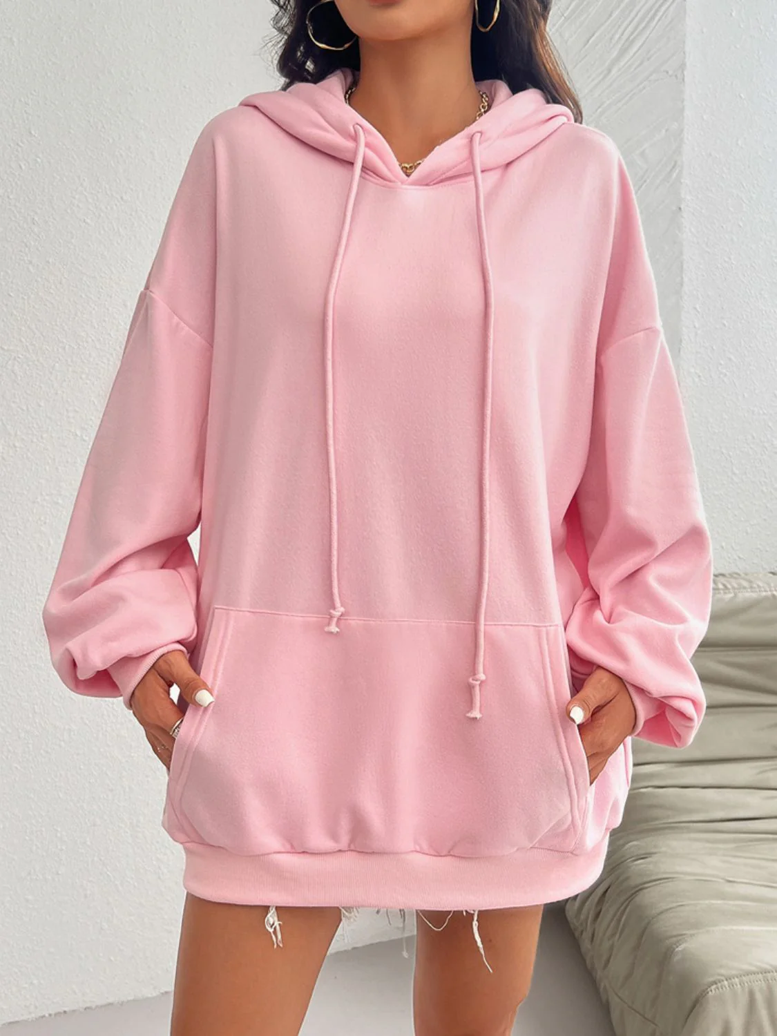 Devine Drawstring Long Sleeve Hoodie - Image 4