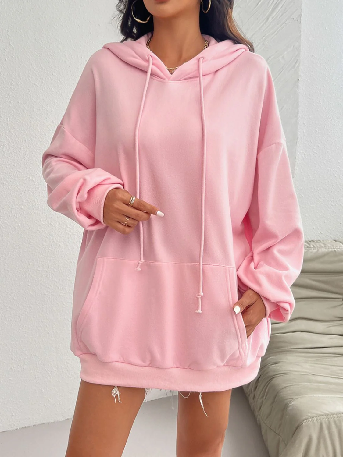 Devine Drawstring Long Sleeve Hoodie - Image 6