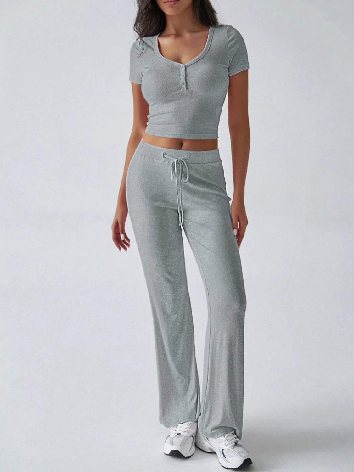 Devine Short Sleeve Top and Drawstring Pants Set - Image 11