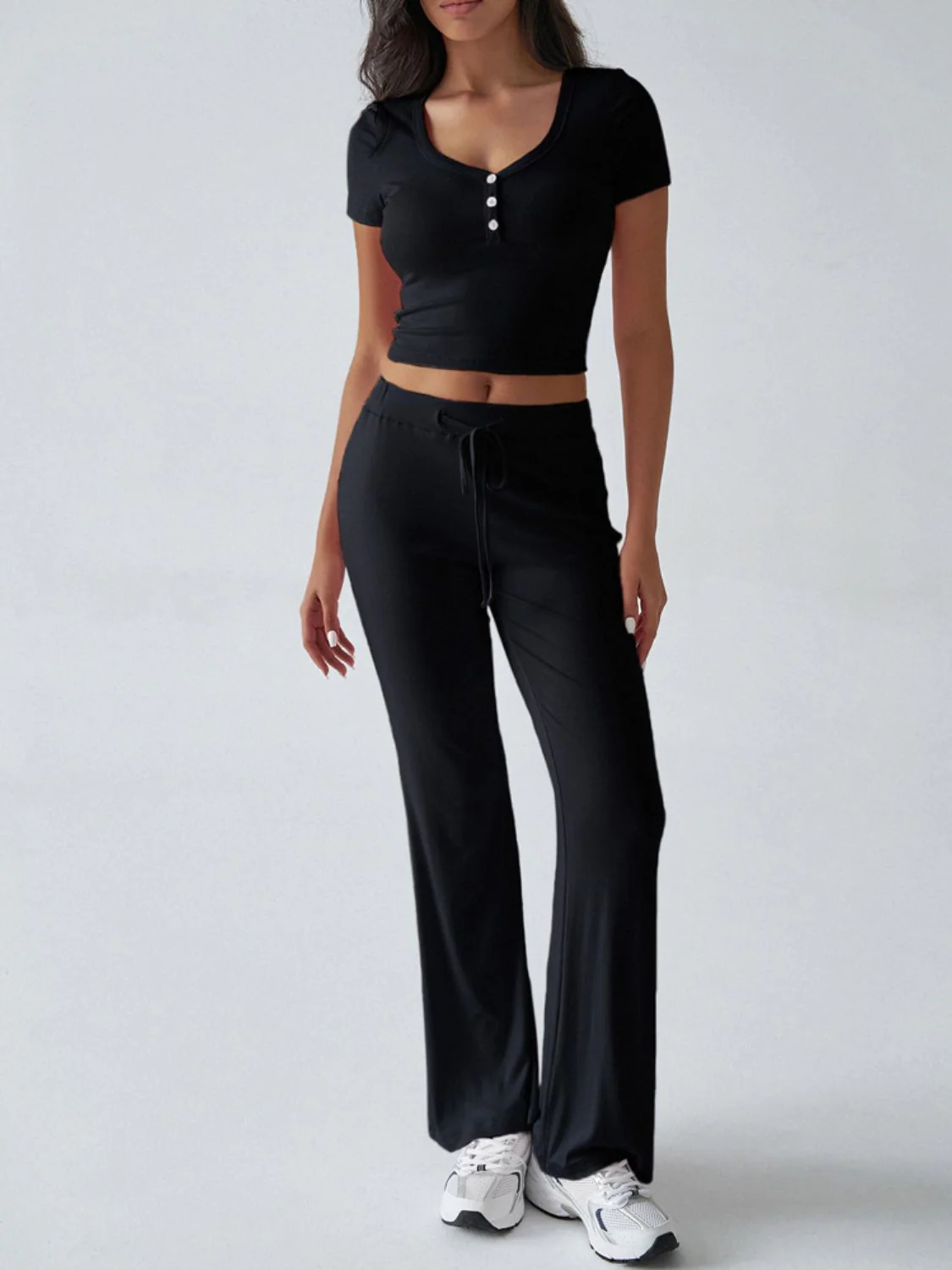 Devine Short Sleeve Top and Drawstring Pants Set - Image 17