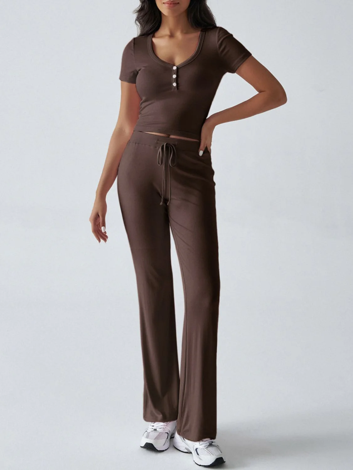 Devine Short Sleeve Top and Drawstring Pants Set - Image 4