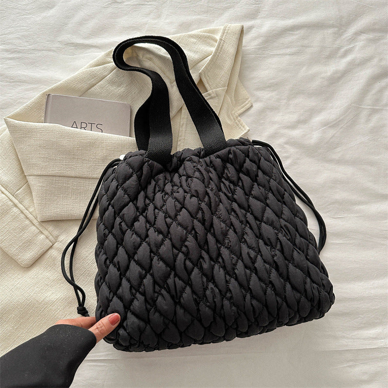 Drawstring Bubble Texture Tote Bag - Image 9
