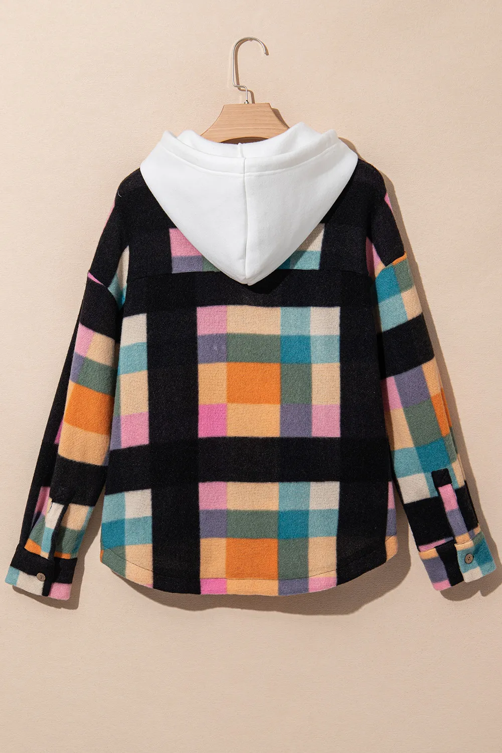 Drawstring Color Block Long Sleeve Hoodie - Image 3