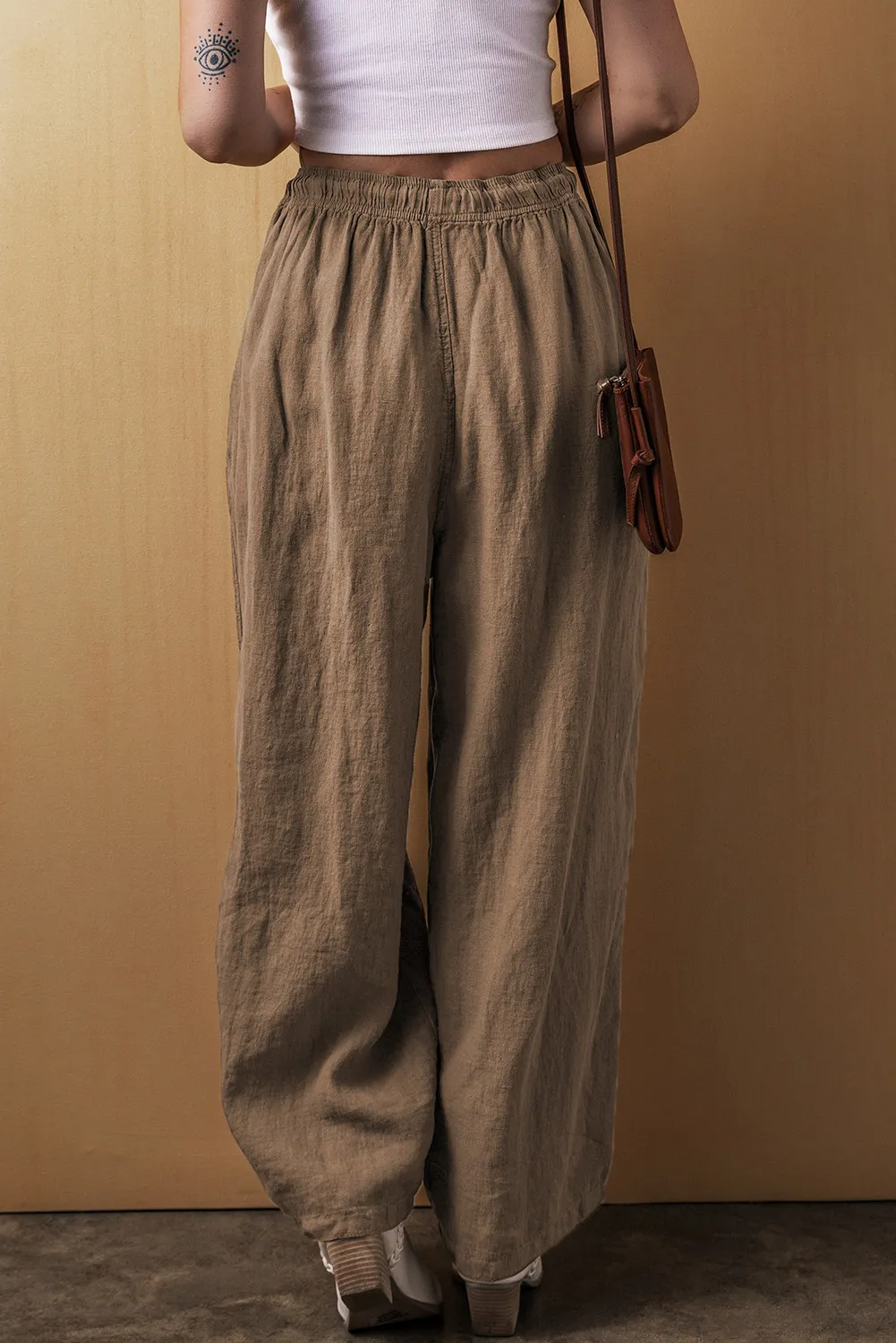 Drawstring Wide Leg Pants - Image 4