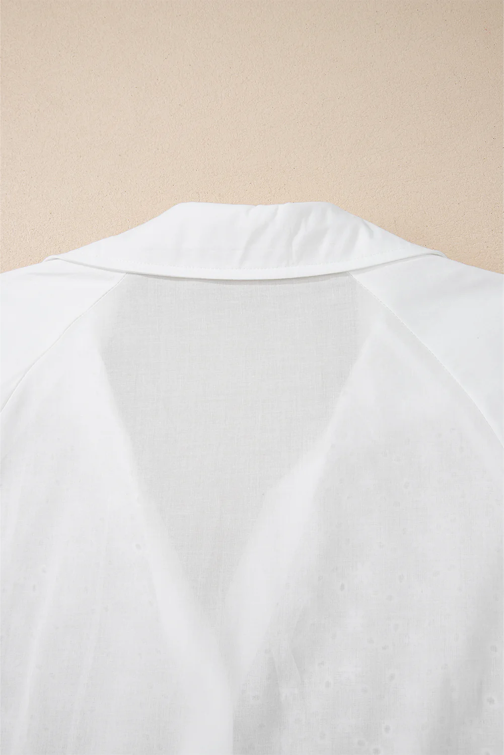 Embroidered Eyelet Collared Neck Long Sleeve Shirt - Image 7