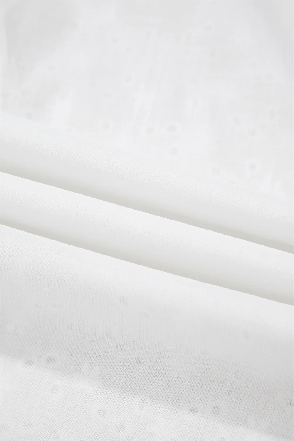 Embroidered Eyelet Collared Neck Long Sleeve Shirt - Image 8