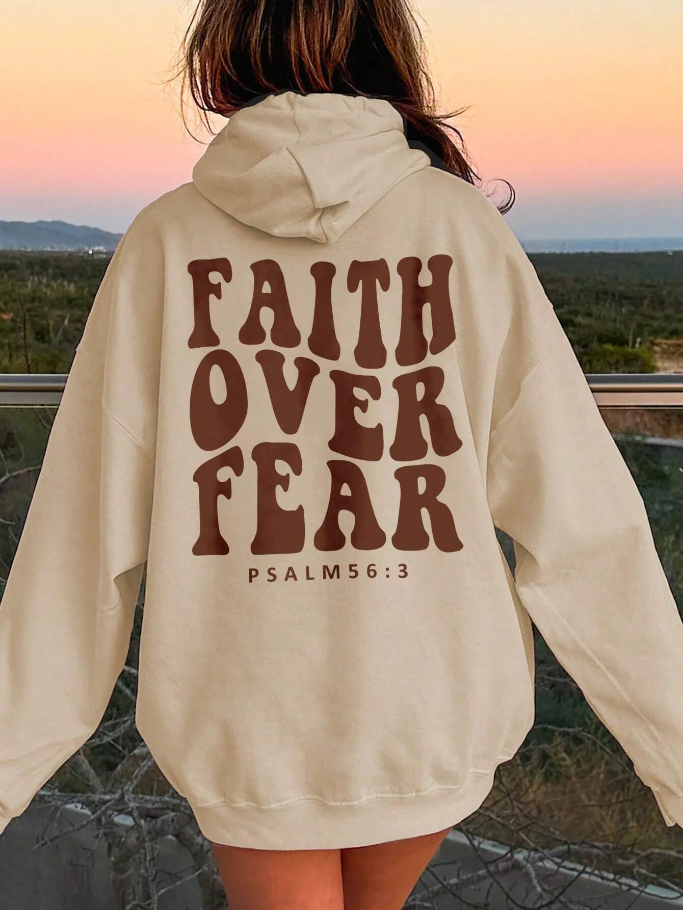 FAITH OVER FEAR Dropped Shoulder Hoodie - Image 4