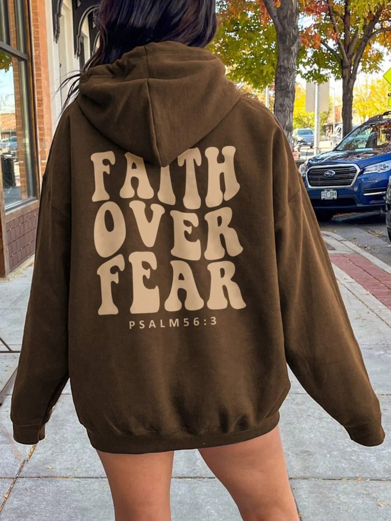 FAITH OVER FEAR Dropped Shoulder Hoodie - Image 7