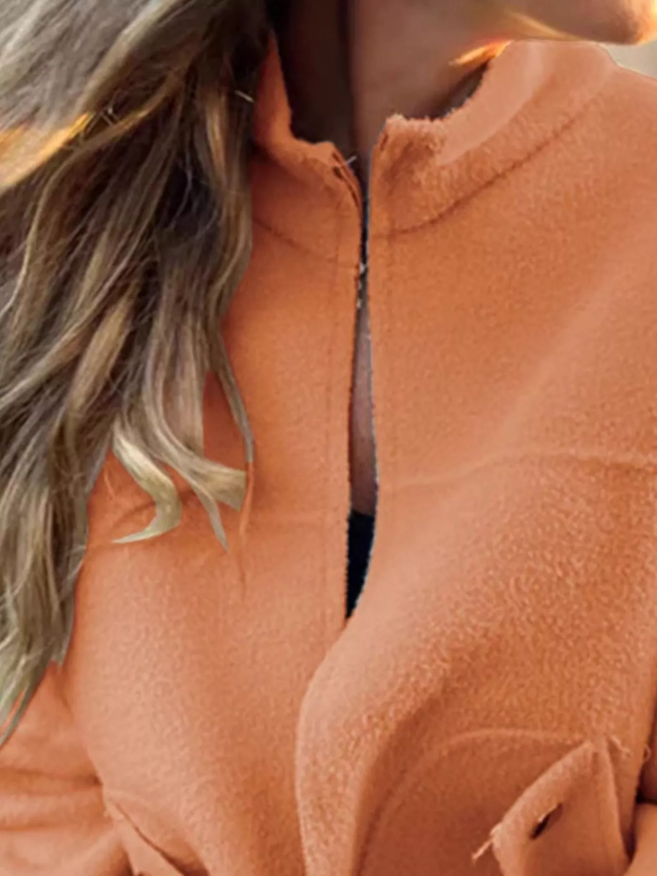 Full Size Textured Knit Zip Up Outerwear Plus Size - Image 12