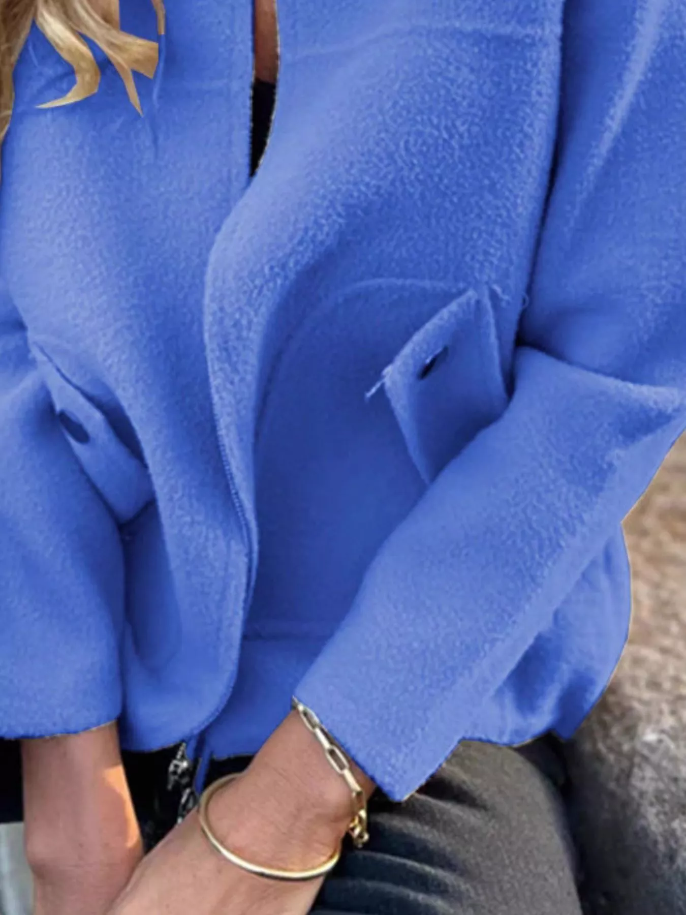 Full Size Textured Knit Zip Up Outerwear Plus Size - Image 15