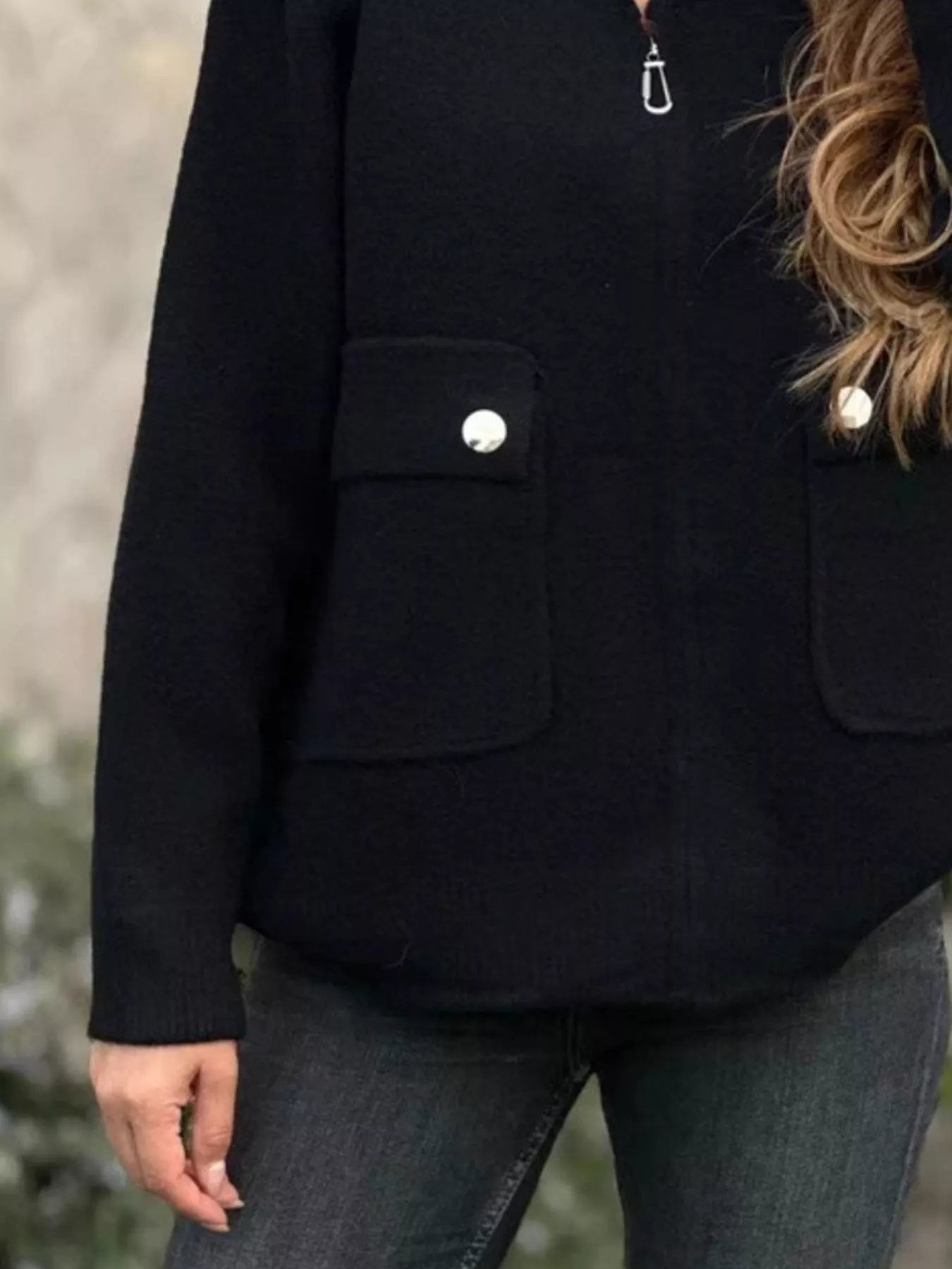 Full Size Zip-Up Long Sleeve Outerwear Plus Size - Image 3