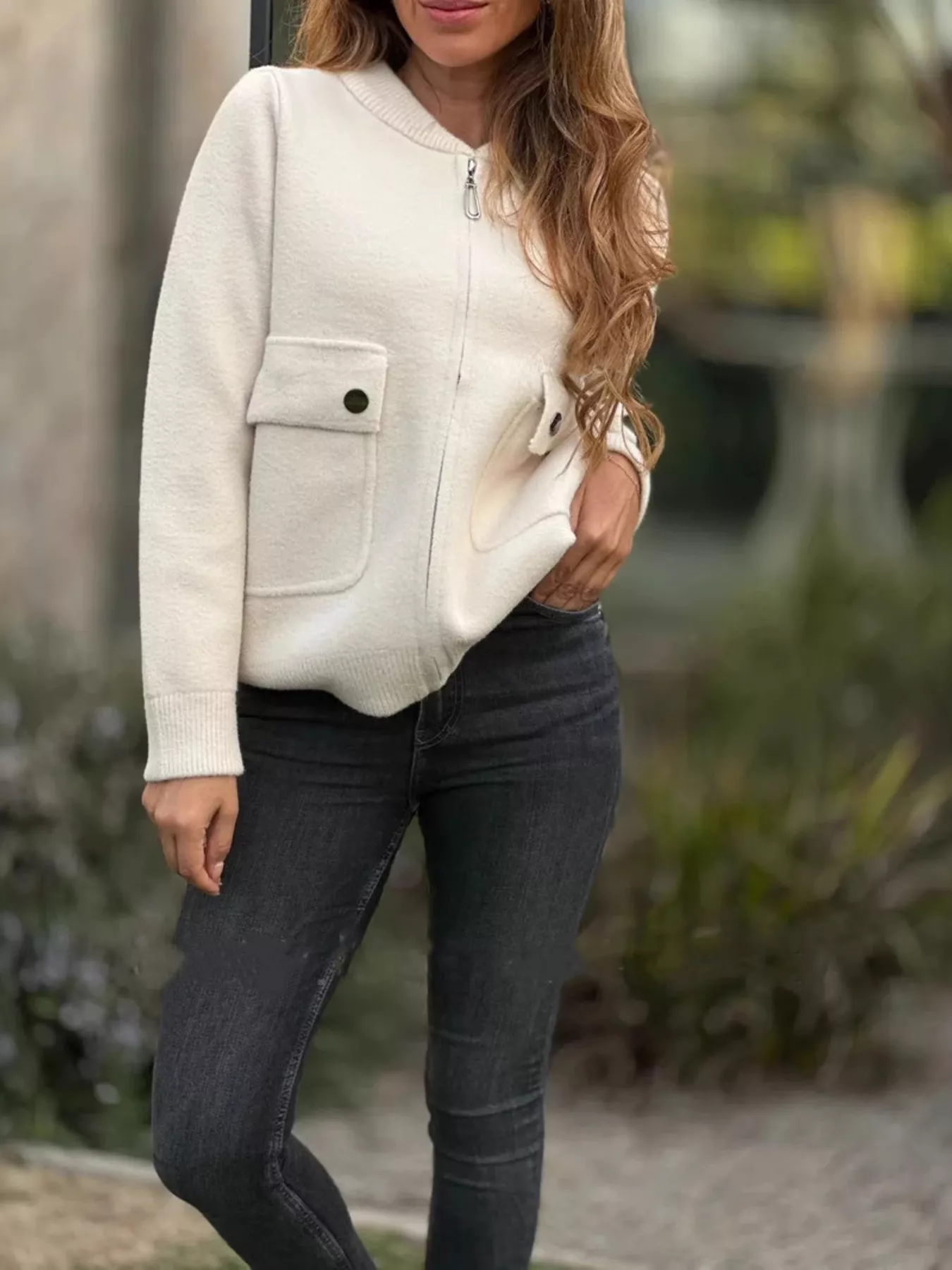 Full Size Zip-Up Long Sleeve Outerwear Plus Size - Image 4