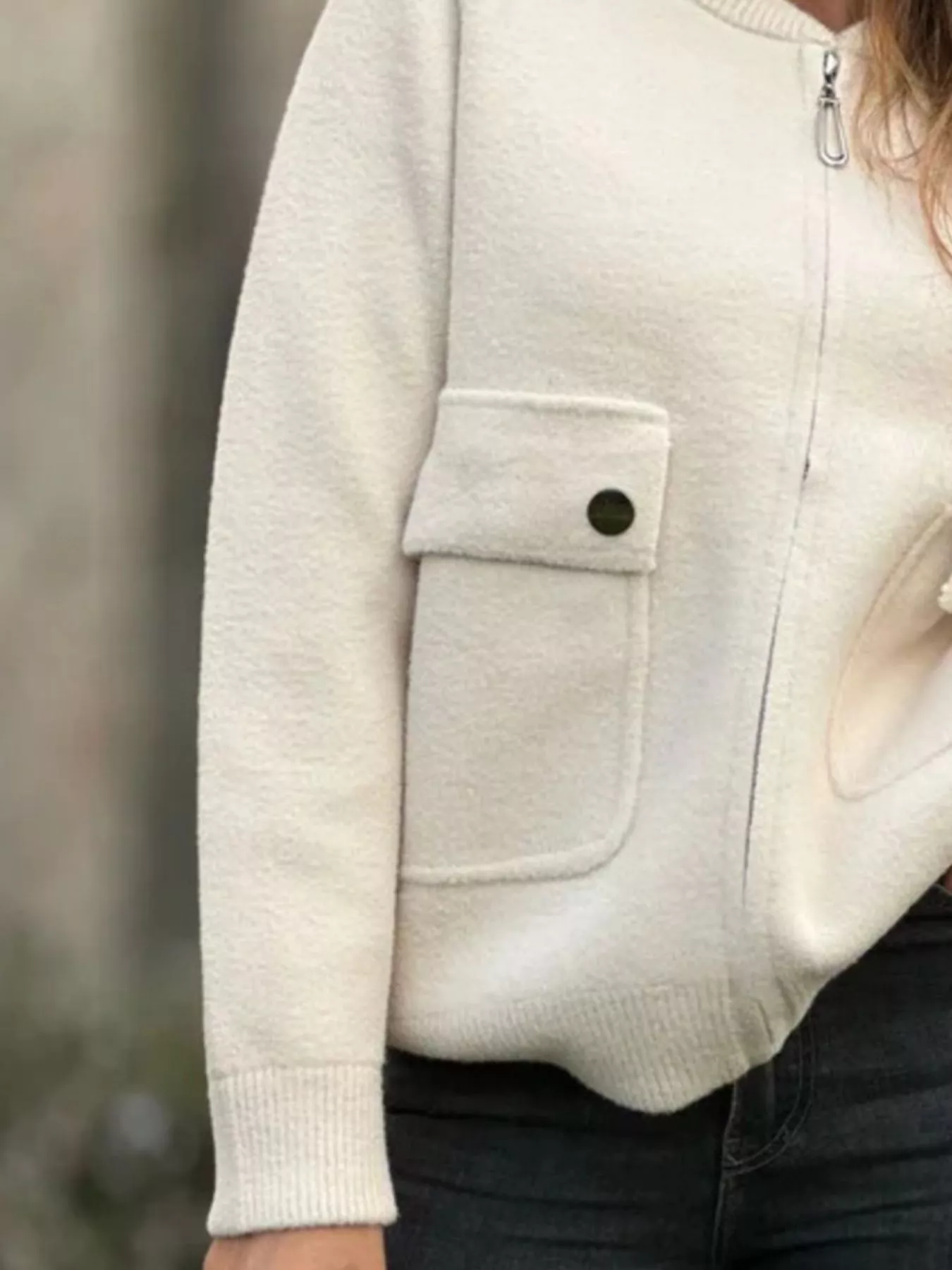 Full Size Zip-Up Long Sleeve Outerwear Plus Size - Image 5