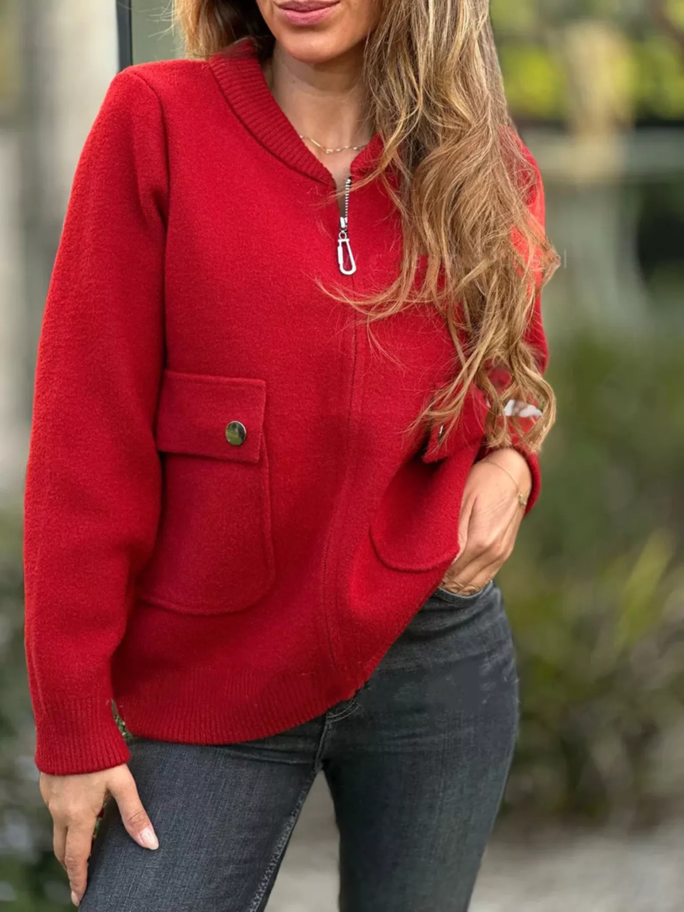 Full Size Zip-Up Long Sleeve Outerwear Plus Size - Image 8