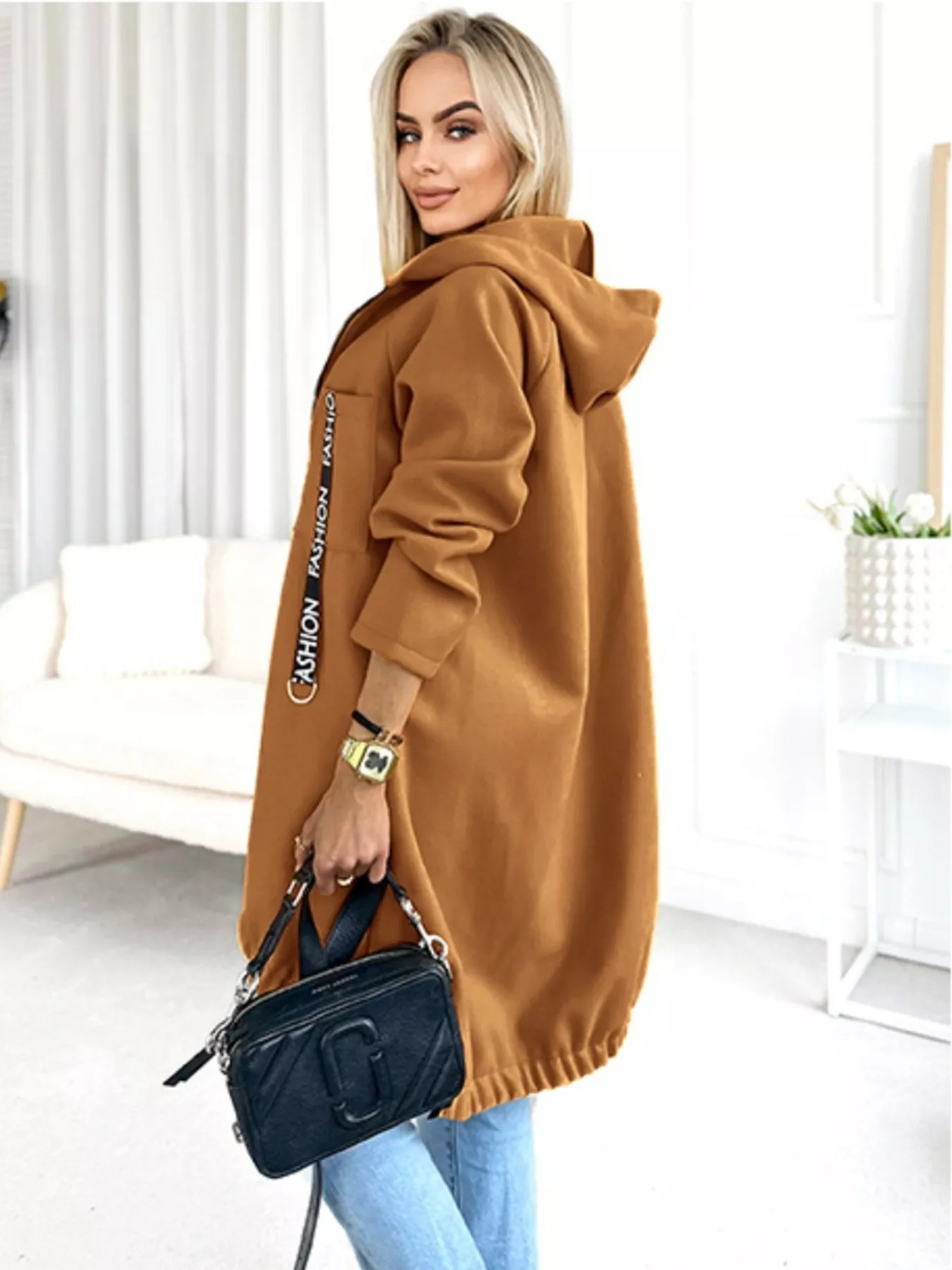 Full Size Zip Up Longline Hooded Outerwear Plus Size - Image 14