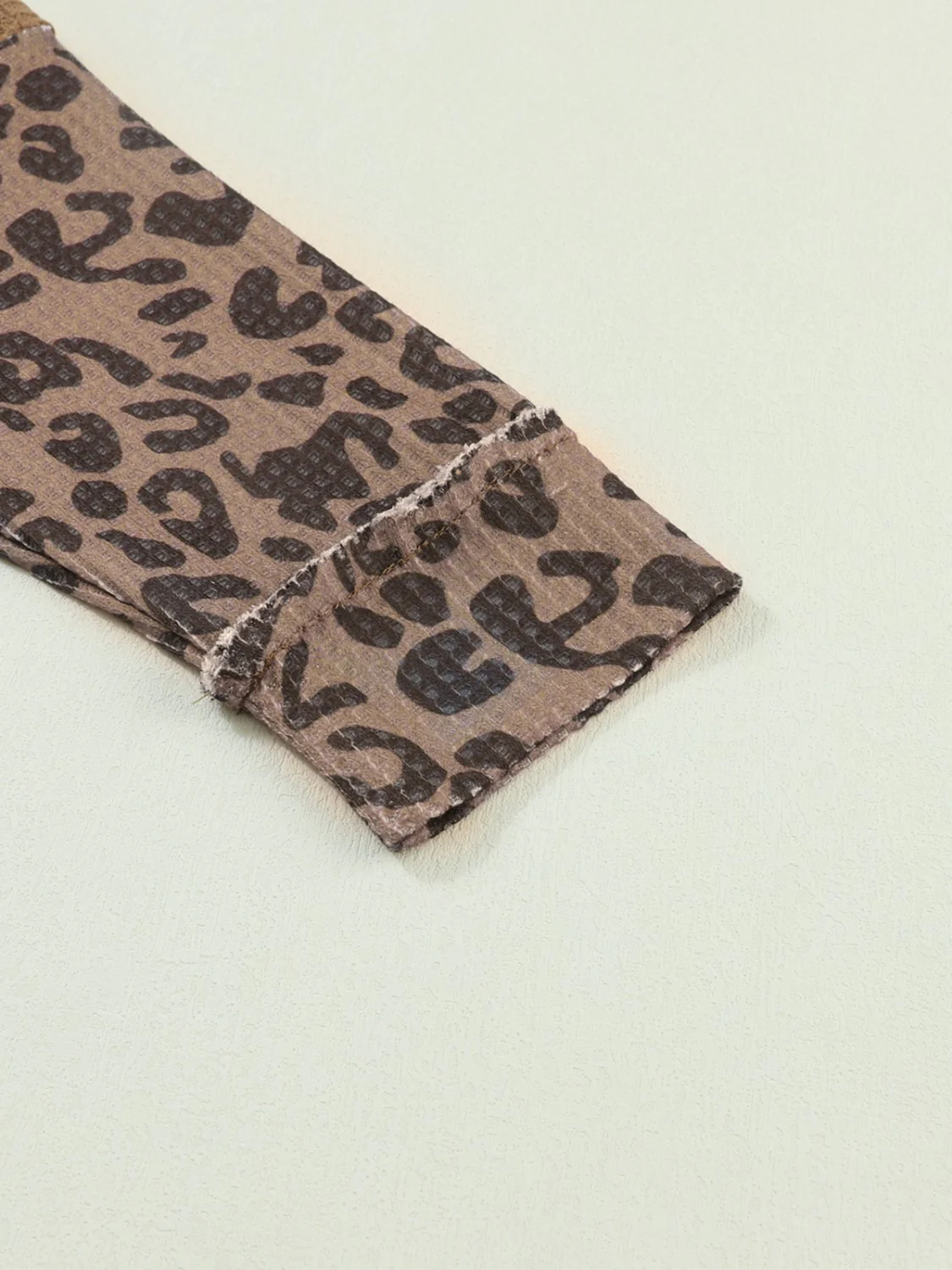 Half Button Leopard Collared Neck Blouse - Image 10