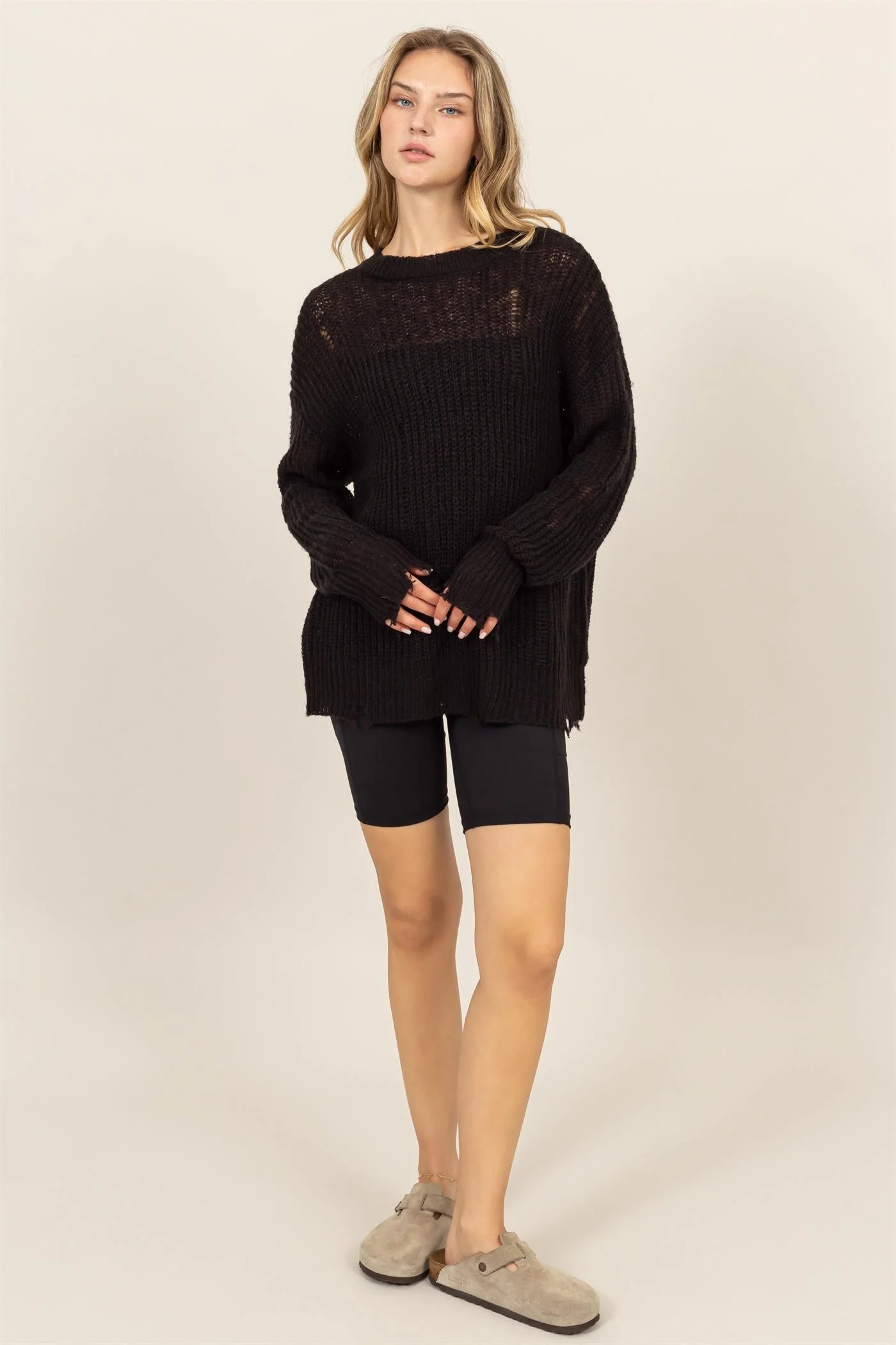 HYFVE Distressed Long Sleeve Knit Top - Image 4
