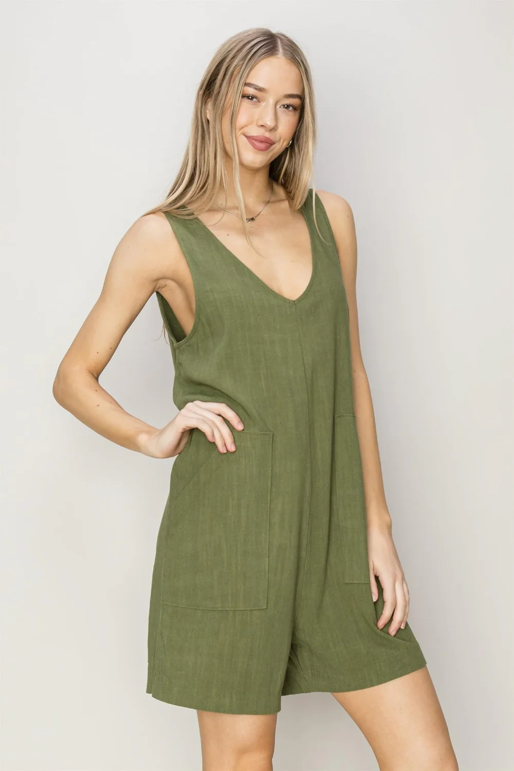HYFVE V-Neck Sleeveless Romper with Pockets - Image 3