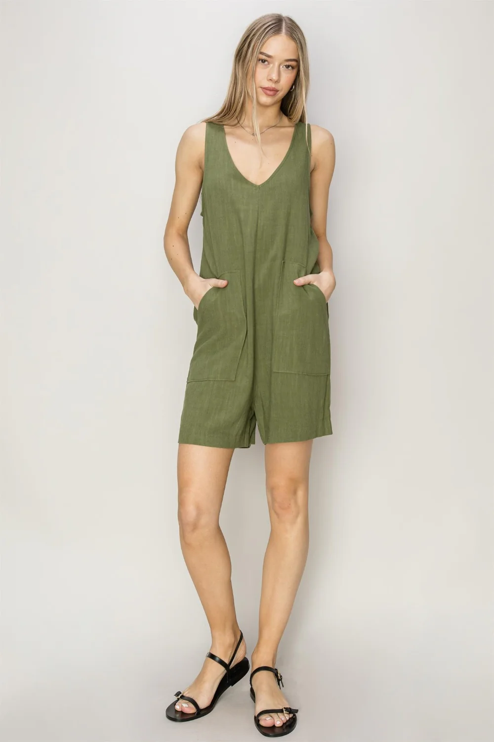 HYFVE V-Neck Sleeveless Romper with Pockets - Image 4